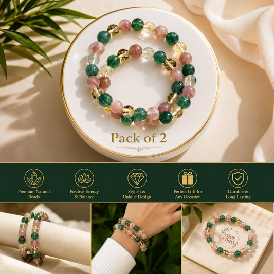 ✨ Luxe Aura Customised Energy Bracelet™ | Love, Success & Style Bracelet Set (Pack of 2) ✨
