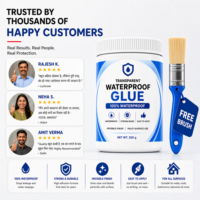 AquaShield Transparent Waterproof Glue + FREE Brush | Buy 1 Get 1 FREE