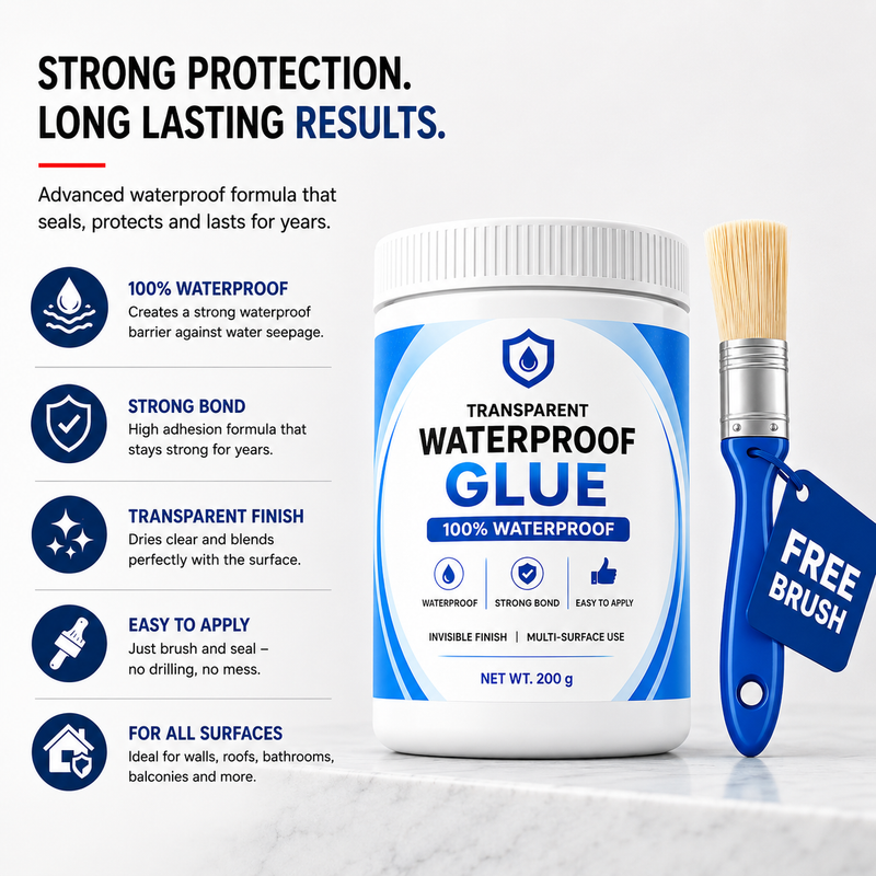 AquaShield Transparent Waterproof Glue + FREE Brush | Buy 1 Get 1 FREE