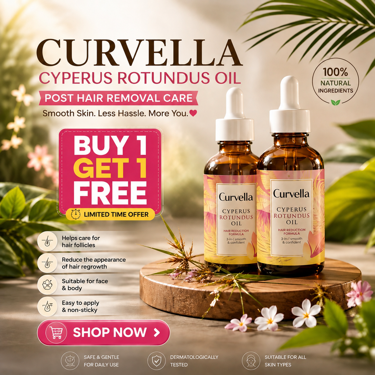 🌸 Curvella Cyperus Rotundus Oil (Buy 1 Get 1 Free)