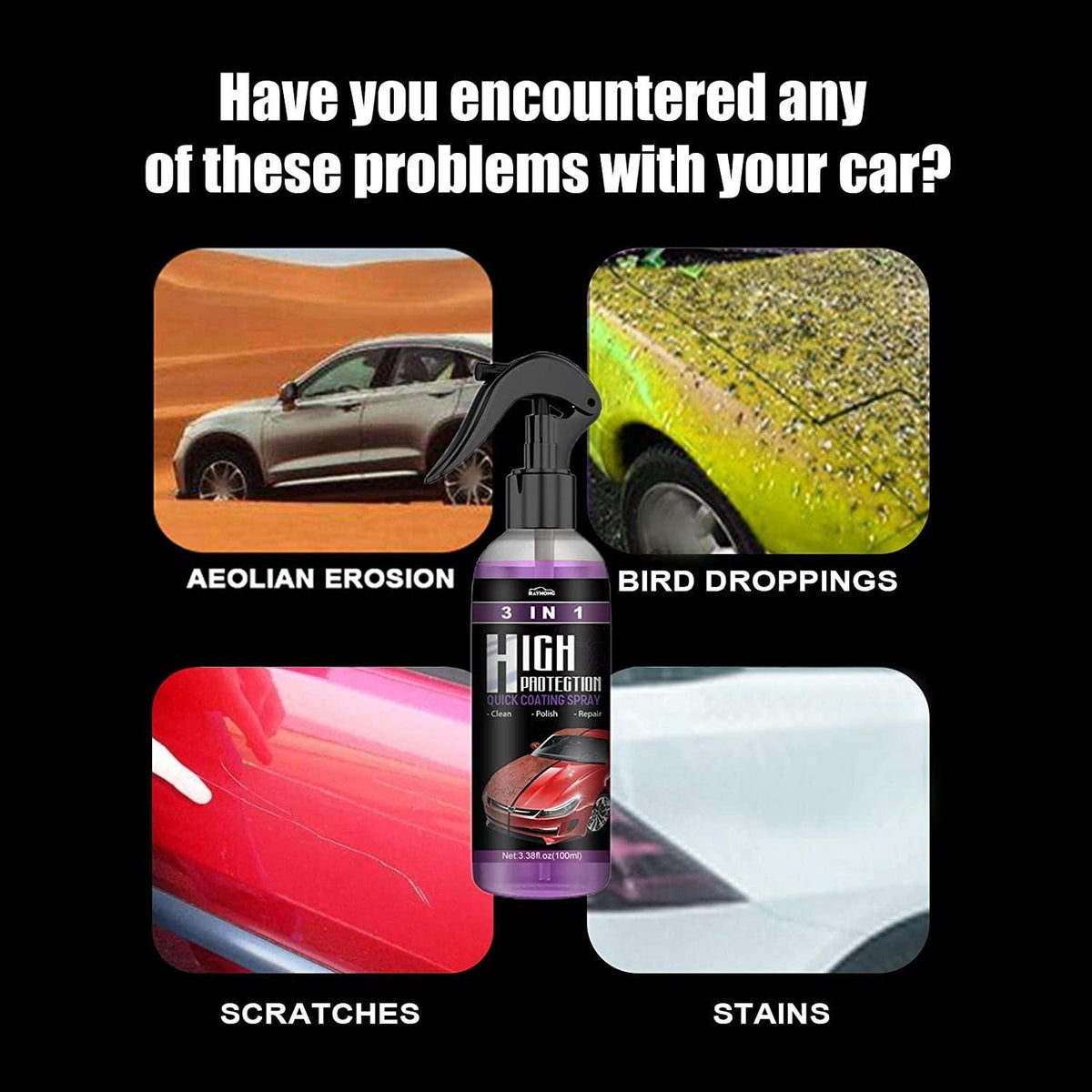 🚗 NanoShield Pro™ Hydrophobic Polish Nano Coating Agent Car Scratch Repair & Quick Shine Spray for Cars, Motorcycles & Boats | Water Repellent Protective Polish Coating (Pack of 2) 💦✨