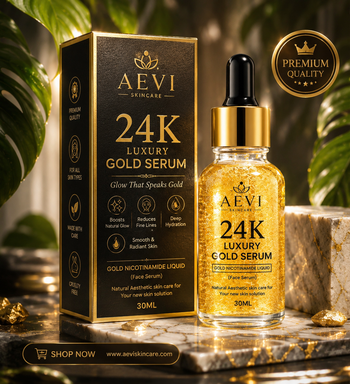 ✨24K Gold Face Serum improves Dullness Reduces fine lines (Buy 1 Get 1 free)