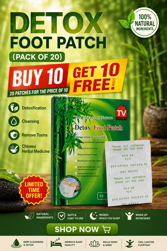 🌿 Detox Foot Patch Pack of 20 (buy 10 get 10 Free)| Overnight Herbal Foot Care for Relaxation & Wellness 🦶✨