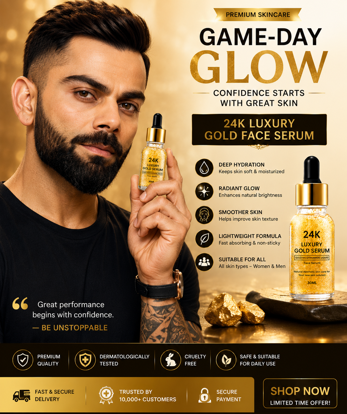 ✨24K Gold Face Serum improves Dullness Reduces fine lines (Buy 1 Get 1 free)