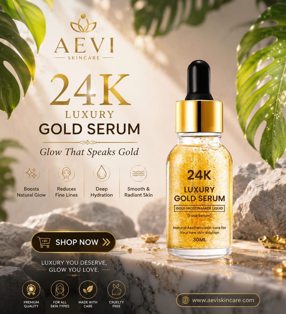 ✨24K Gold Face Serum improves Dullness Reduces fine lines (Buy 1 Get 1 free)