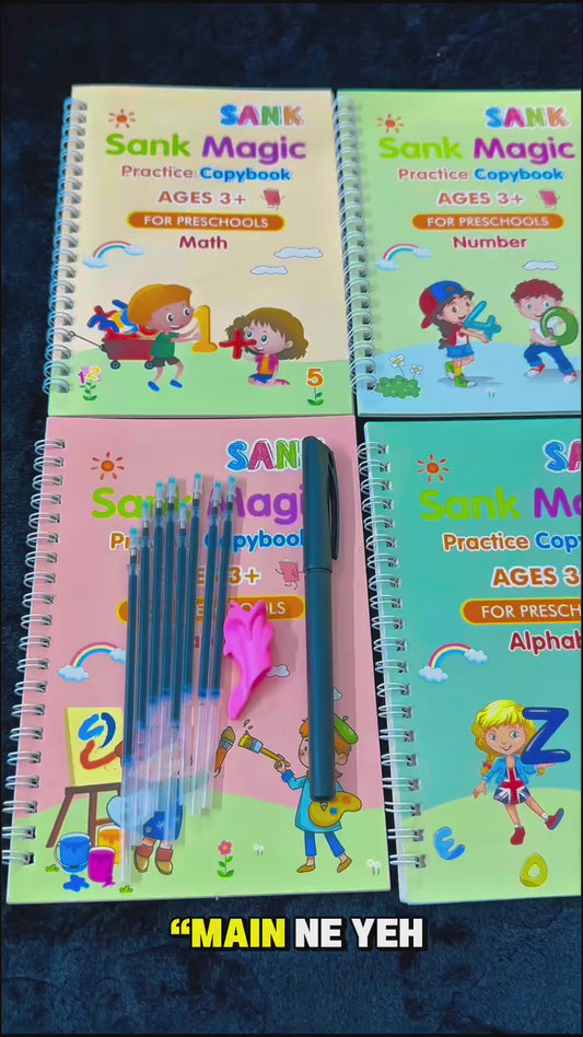 Magic Practice Copybook (4 Book + 1 pen + 10 Refill )💫